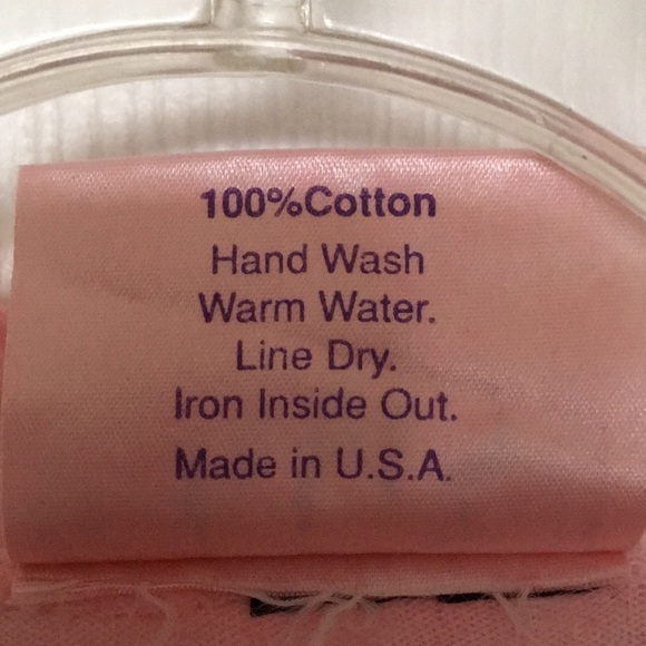 Vikki's Designs Vintage Cotton Top Long Sleeve Pink Hand Painted - Picture 5 of 11